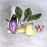 crayon et encre de chine : nature morte