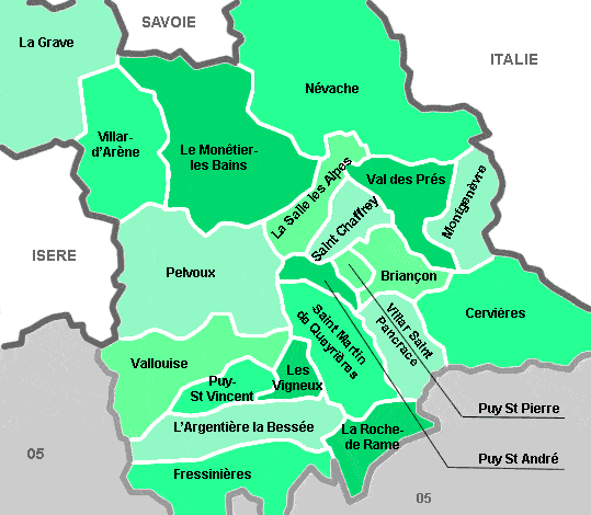 Carte politique du Briançonnais