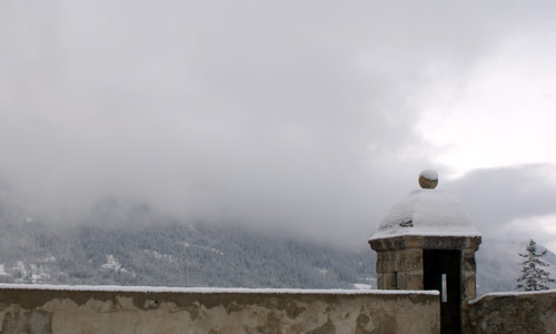 Une échauguette de la Cité Vauban à Briançon.