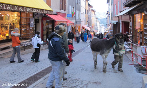 Grande rue ou Grande Gargouille : la rue commerçante de la cité Vauban à Briançon.