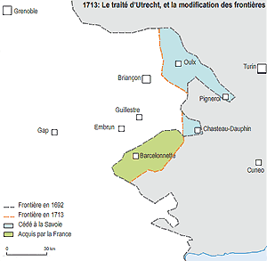 Modifications des frontières dues au traité d'Utrecht