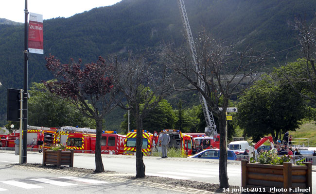Le parking du champ de Mars à Briançon.