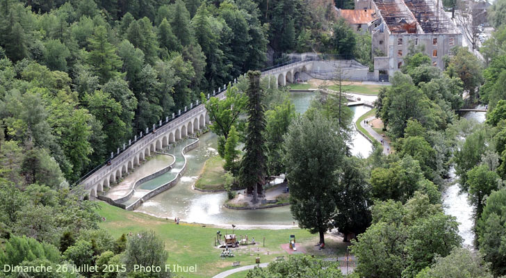 Le parc municipal de la Schappe à Briançon vu de la cité Vauban