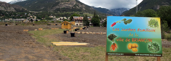 Les jardins familiaux de la ville de Briançon dans les Hautes-Alpes.